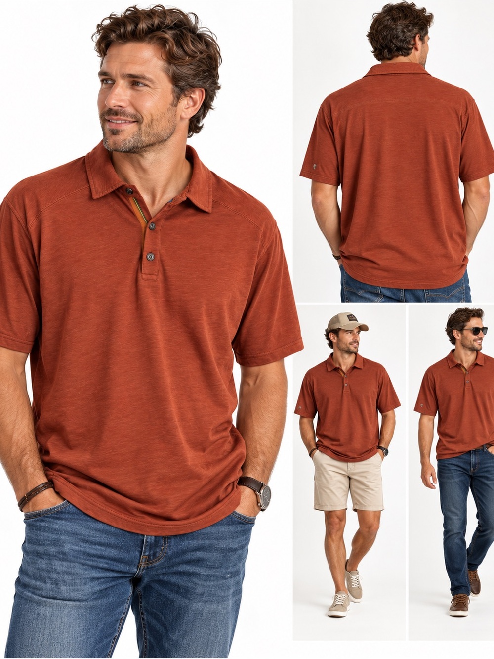 Kuhl Men's Burnt Orange Polo Shirt